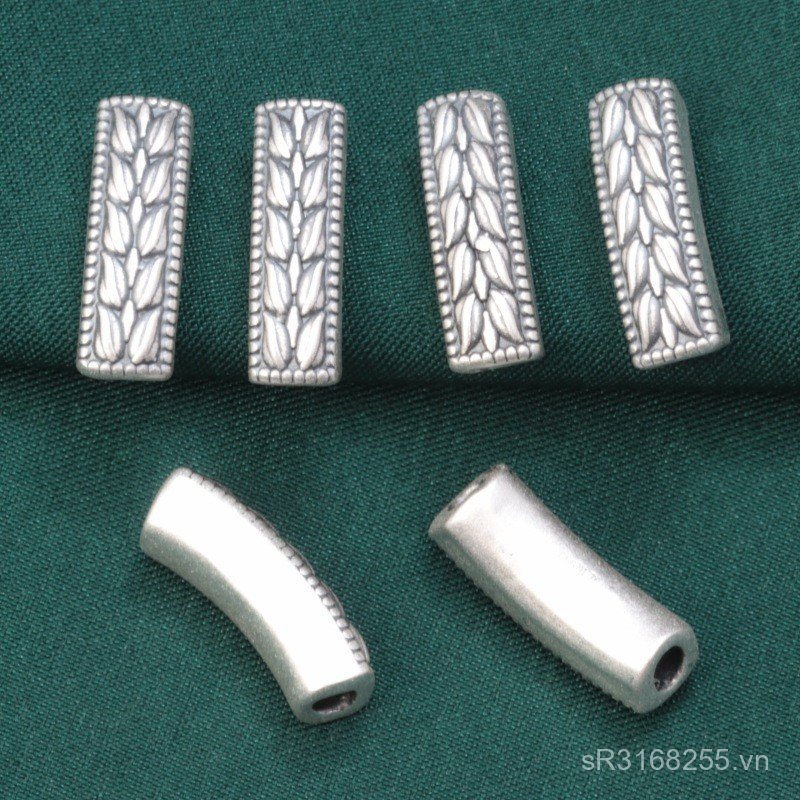 Phụ kiện trang sức bạc nguyên chất 3D retro đính hạt - ERV3