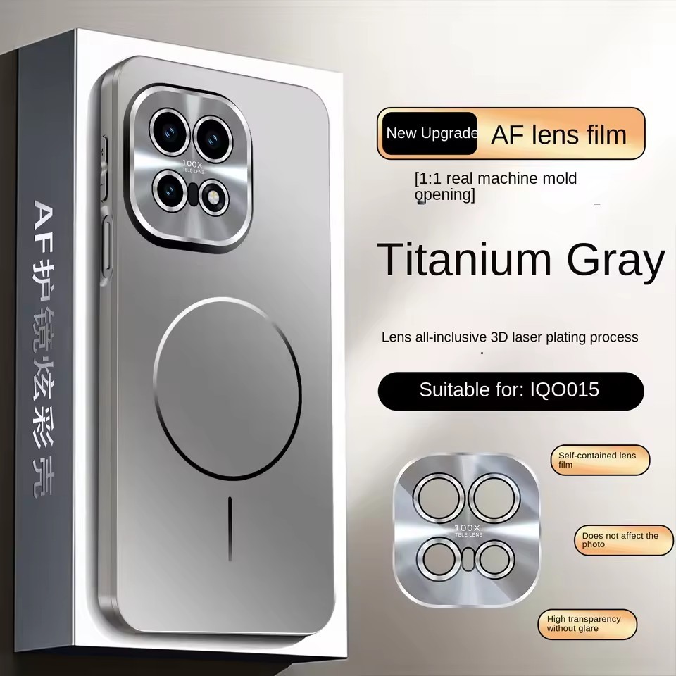 Vỏ nhẫn nam châm ống kính siêu nhỏ chống cháy nổ cho Vivo igoo 15 13 Vỏ cảm giác da sạc không dây Ca