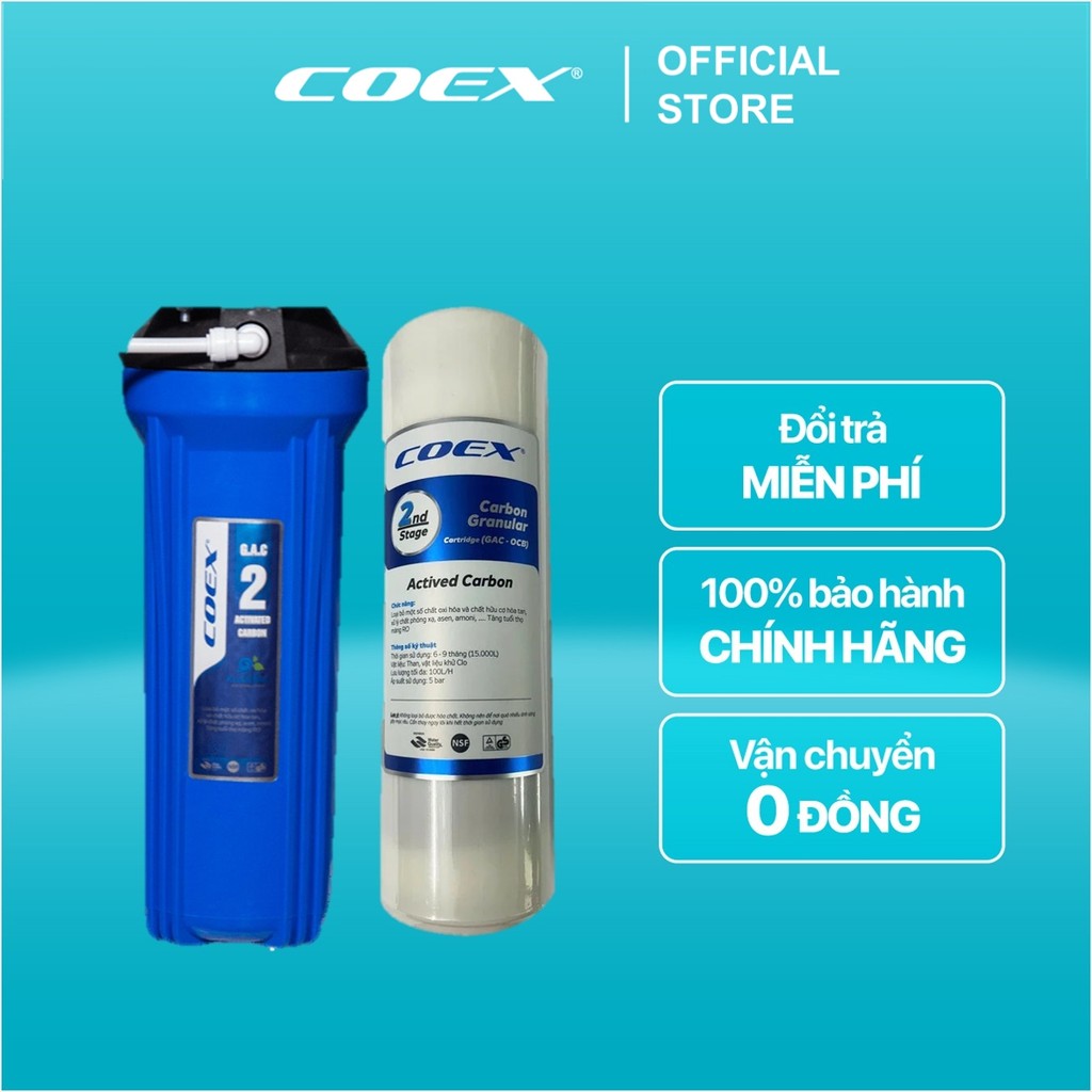 [COEX OFFICIAL] Lõi lọc nước COEX số 2 GAC - BH chính hãng,Ship 0đ