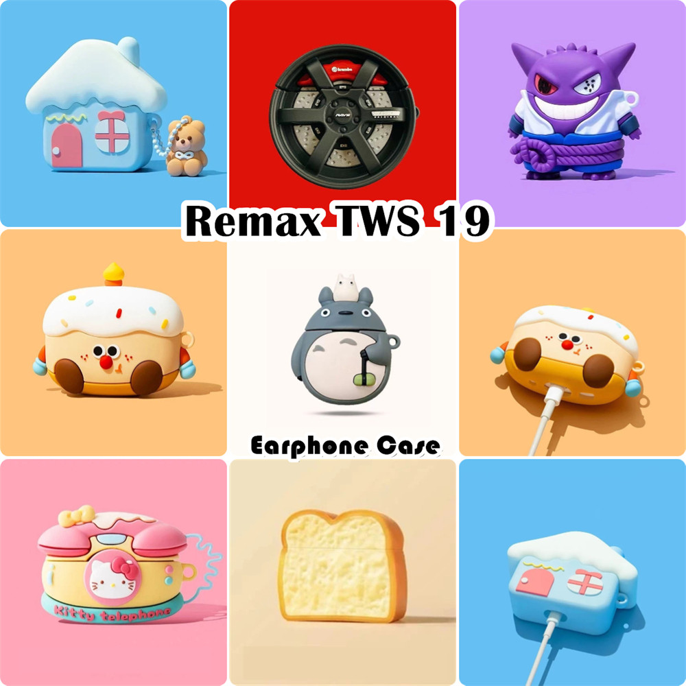 【imamura】Cho Remax TWS 19 ốp tai ng Case phim hoạt hình Dễ thương Vỏ Bảo Vệ Hộp Sạc Tai Nghe
