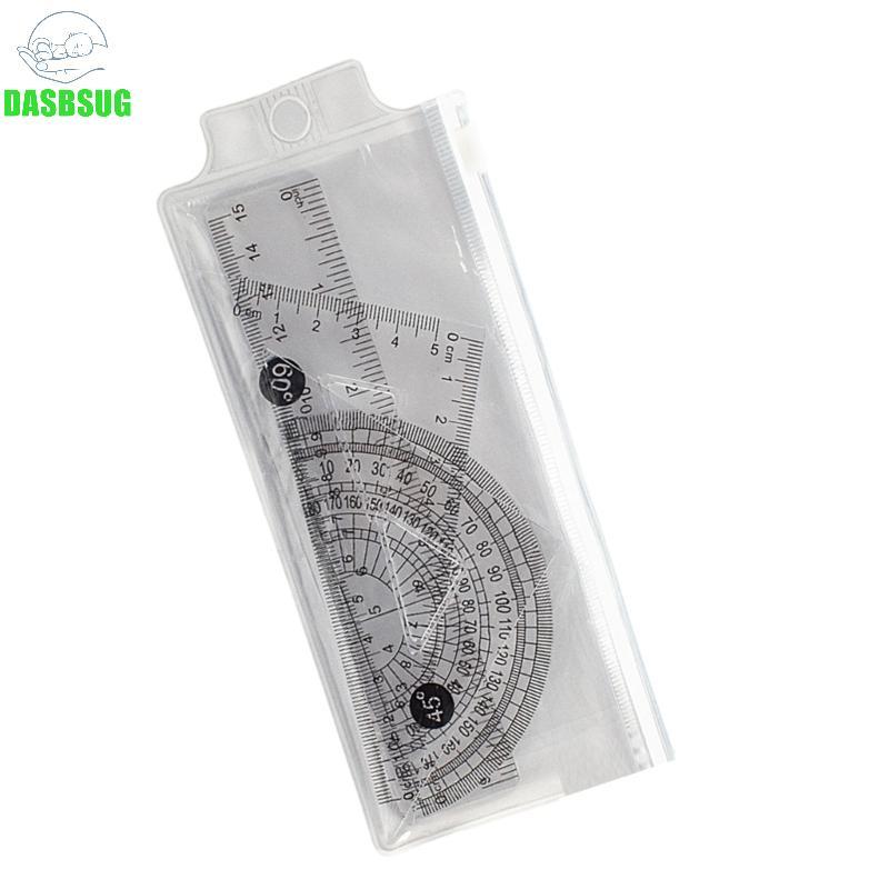 DASBSUG 4 Bộ Toán Hình Học 15cm Thước Bộ Thước Nhựa Thước Thước Thước Tam Giác Thước