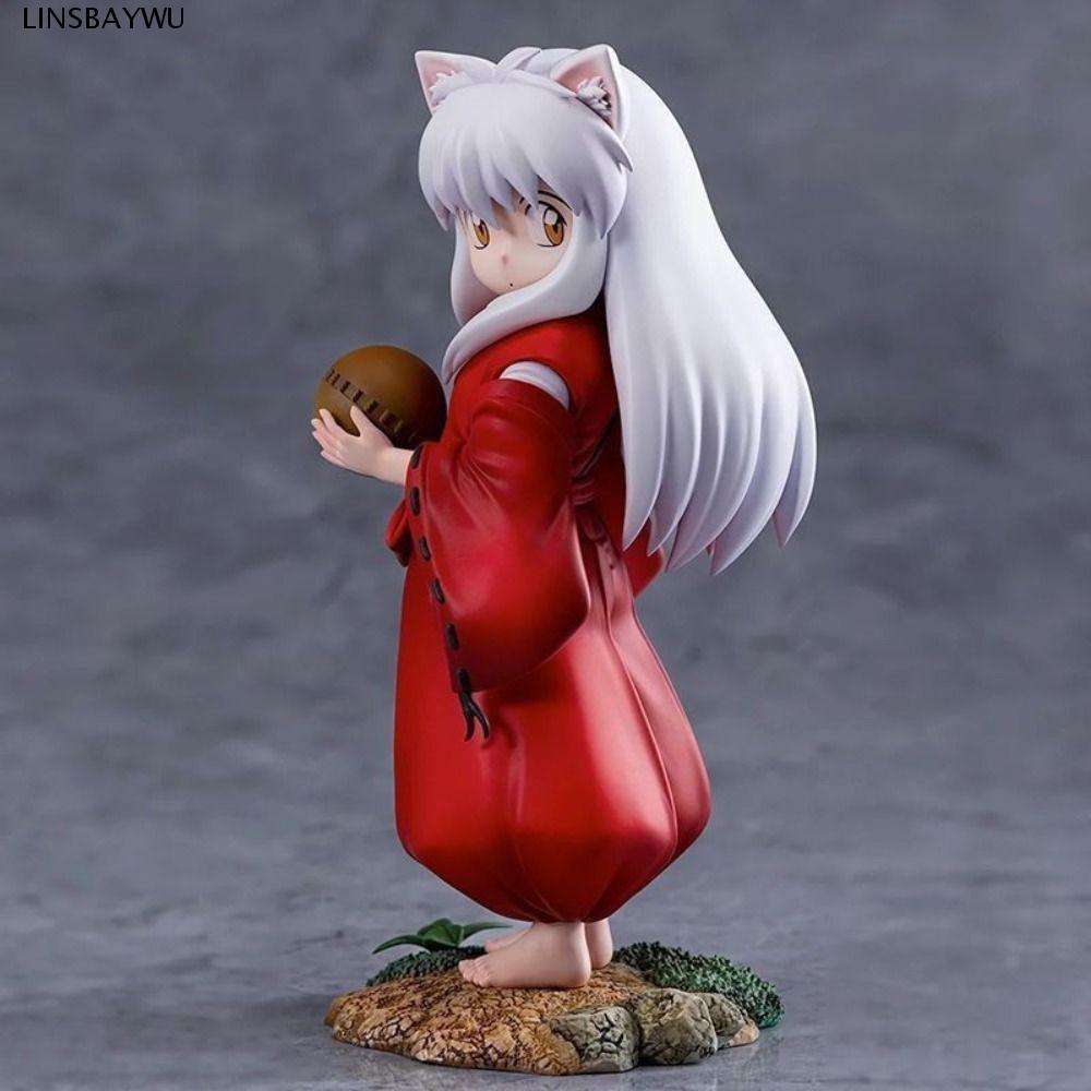 LINSBAYWU Anime Inuyasha PVC Hình, Tóc Trắng Q Phiên Bản Tuổi Thơ Inuyasha Hình, Người Hâm Mộ Cô Gái