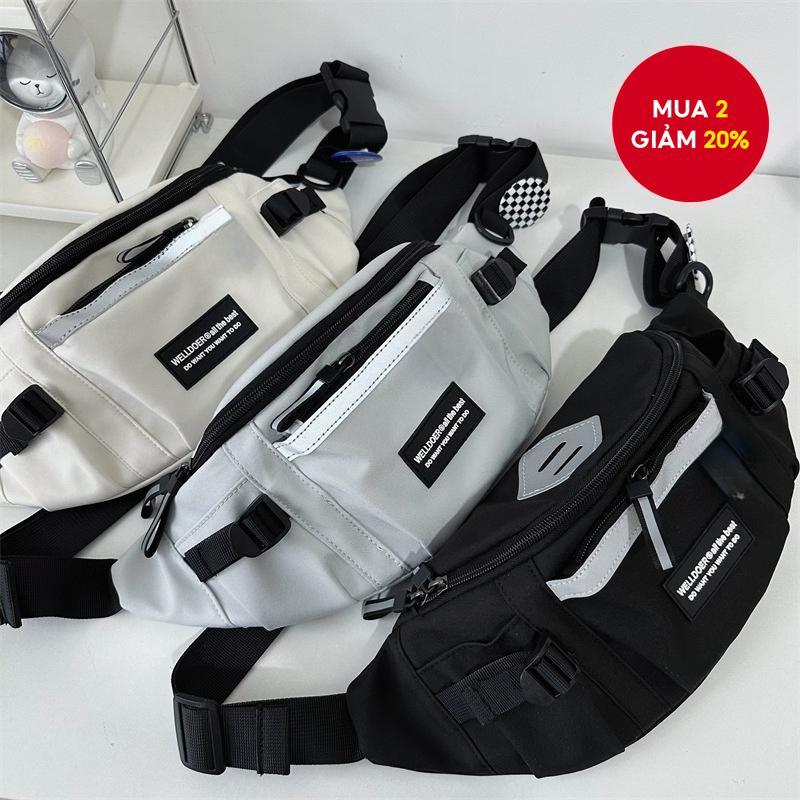 Túi đeo ngực nam phong cách Hàn Quốc – Túi đeo vai đeo chéo hợp thời trang, Túi thắt lưng thể thao Harajuku Dung tích lớn