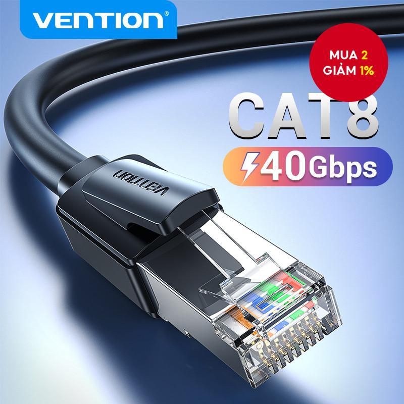 Cáp vá Ethernet chơi game Vention Cat8 SFTP 40Gbps 2000 MHz Cáp mạng RJ45 Cat8 siêu tốc Đầu nối mạ vàng cho bộ định tuyến Modem PC Laptop TV PS3 PS4 XBox CAT 8 Lan Cáp RJ