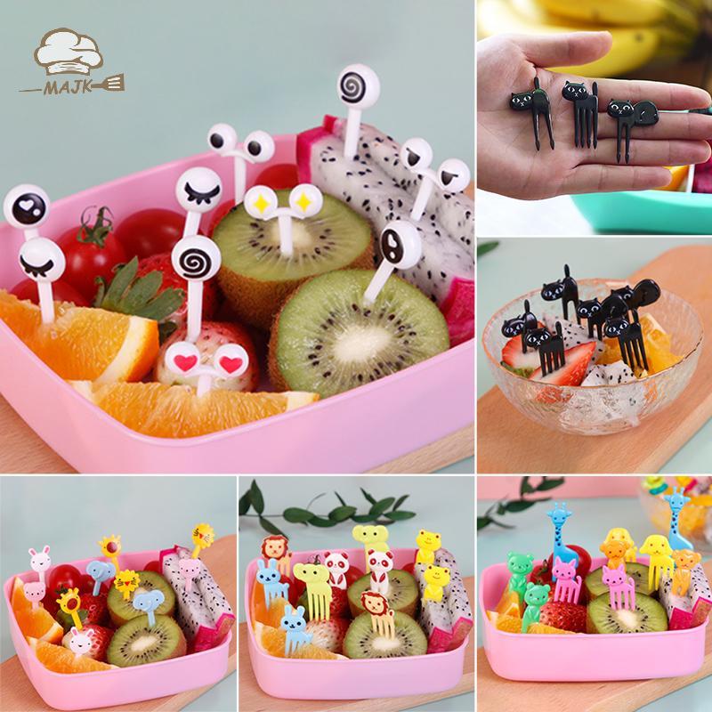 [MAJK] Mini Kids Animal Farm Fruit Fork Hoạt Hình Bánh Ăn Nhẹ Món Tráng Miệng Thực Phẩm Trái Cây Tăm