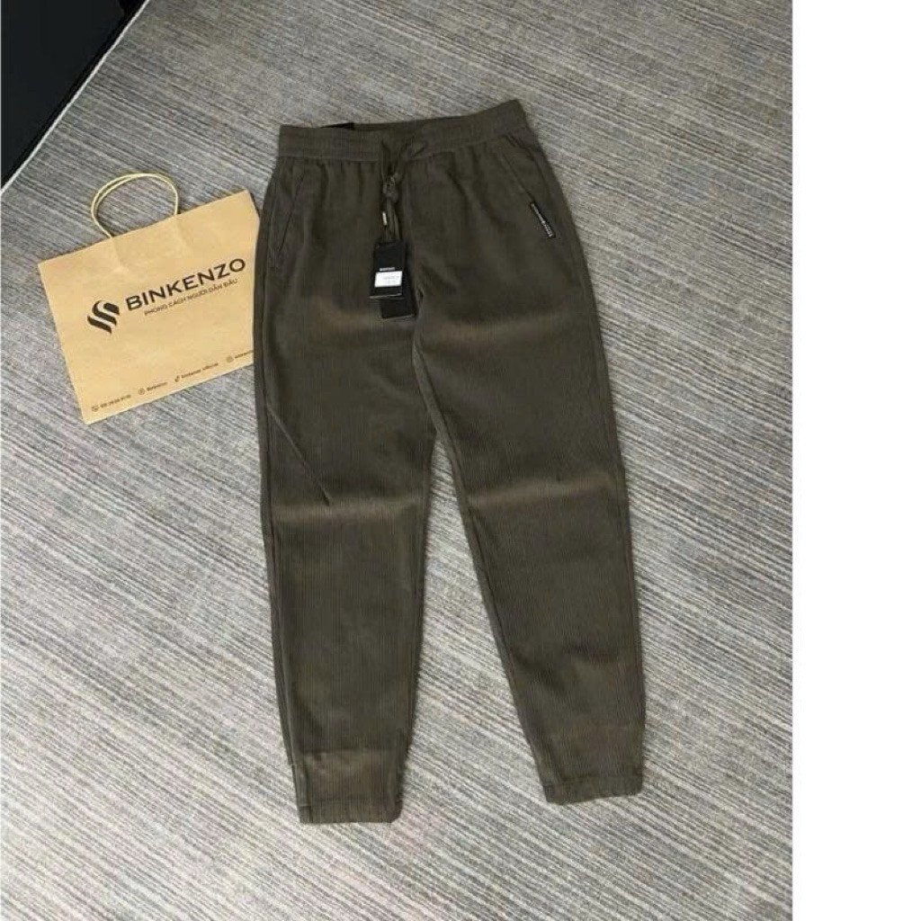 Quần Jogger Nhung Tăm Nam - Chất Nhung Tăm Gân Nhỏ Dày Dặn, Ống Đứng, Bo Chun Gấu Quần, Co Giãn