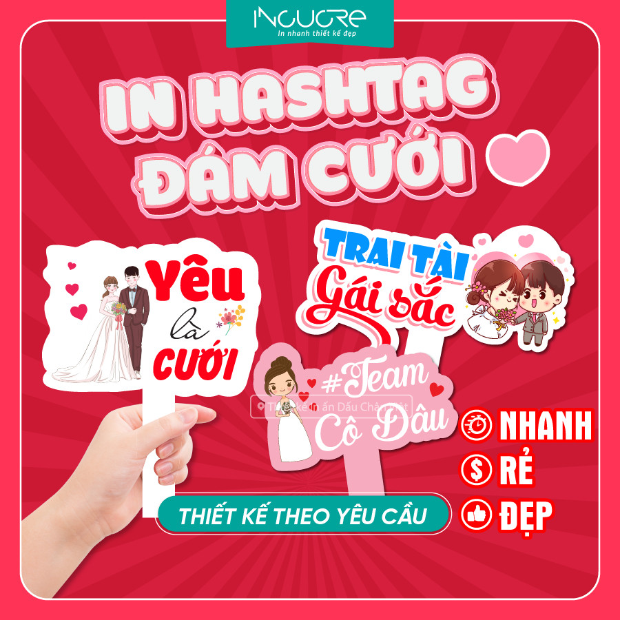 Hashtag Đám Cưới, hashtag cầm tay đám cưới,  bảng cầm tay đám cưới , in hastag thiết kế hagtag đẹp