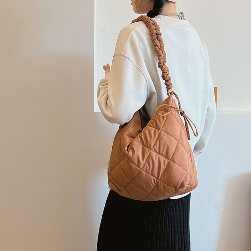 Women's Zipper Shoulder Bag / Puffy Bag Helena Shoulder Bag Bubble / College Bag / Trendy Laptop Bag