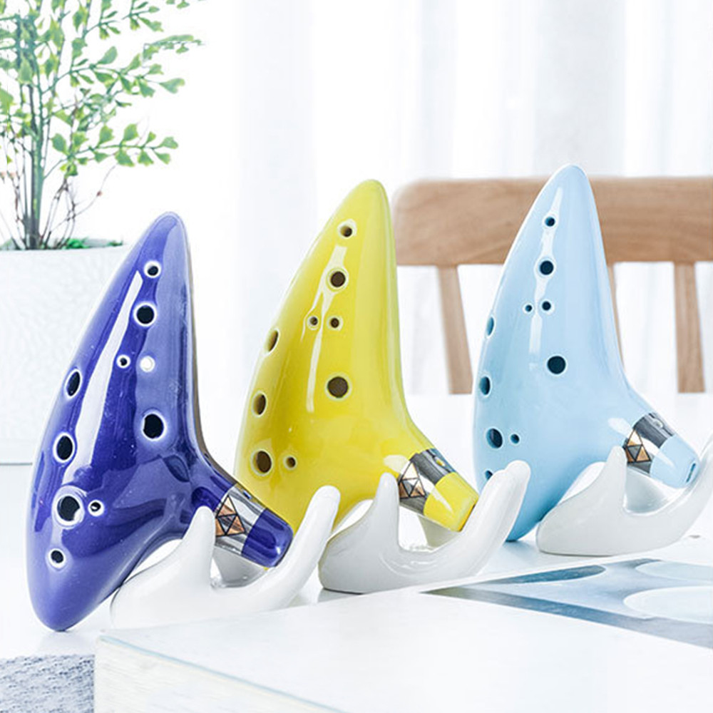 Nhạc cụ di động Alto C Ocarina 12 lỗ có túi bảo vệ