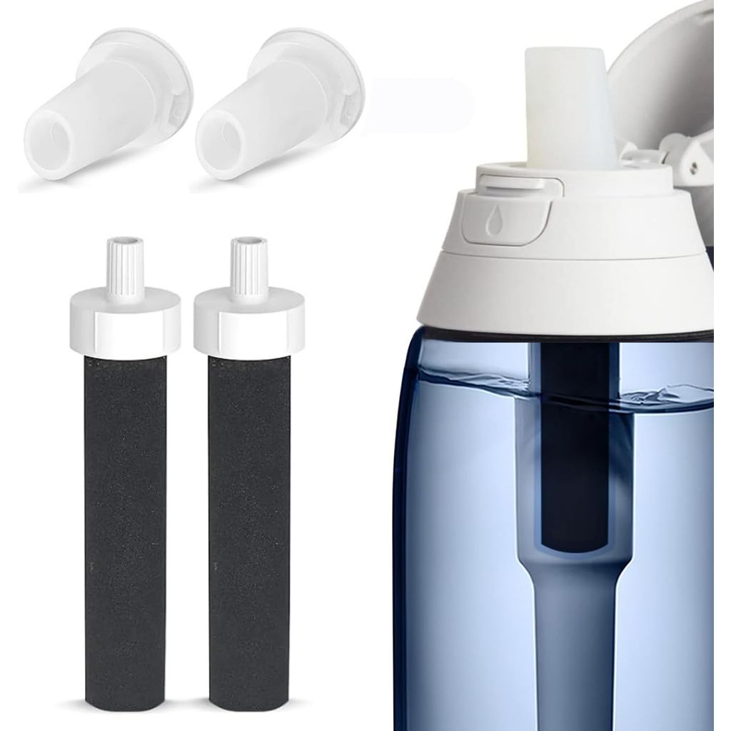 2 Cái Bộ Lọc Bình Nước Brita & 2 Cái Thay Thế Ống Nghe, Tương Thích Với Brita Chai Nước Cắn Van Linh