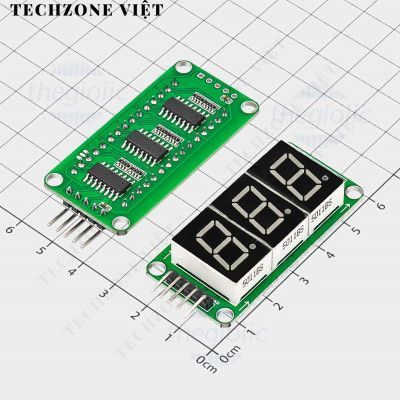 Module 3 LED 7 Đoạn 0.5inch 74HC595 5VDC TechZone Việt