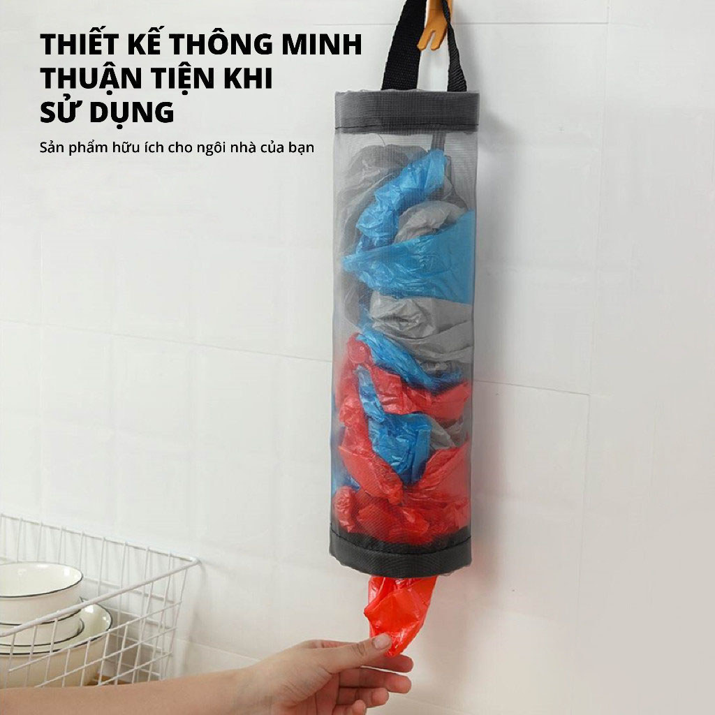 E7 Túi Lưới Treo Tường Dạng Ống Dài Đựng Túi Nilon SEPER