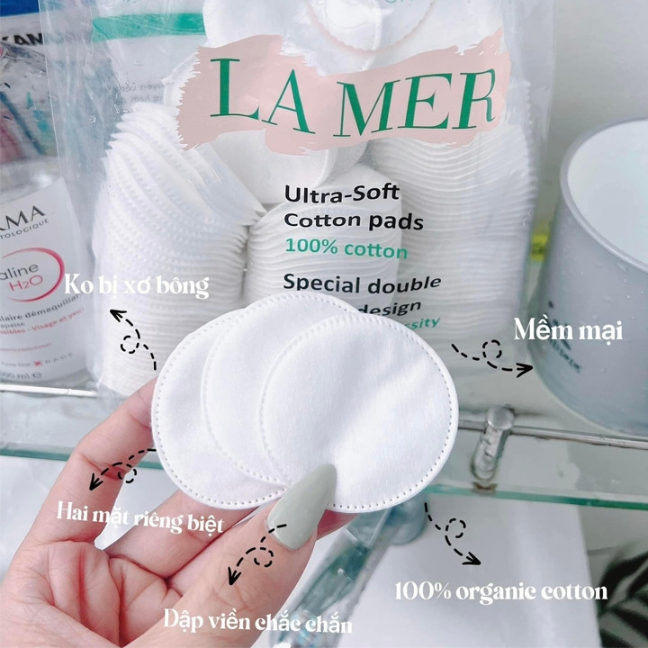 Bông Tẩy Trang Lamer 201 Miếng 100% Cotton, Bông Tẩy Trang Lamer 120 Miếng, Lamer 60 Miếng