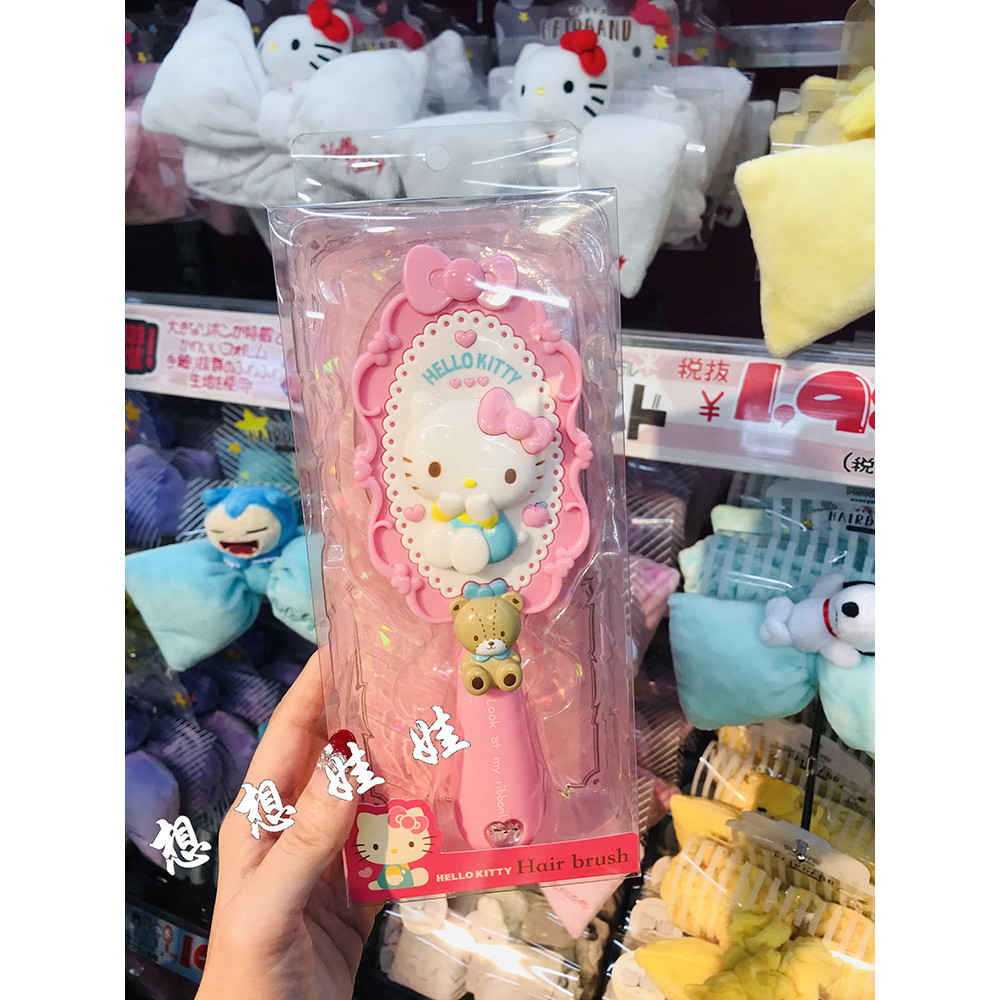 Bây giờ Nhật Bản Sanrio kitty Cinnamon Dog Melody Kuromi Love Makeup Lược chải tóc Tay cầm thẳng Lượ