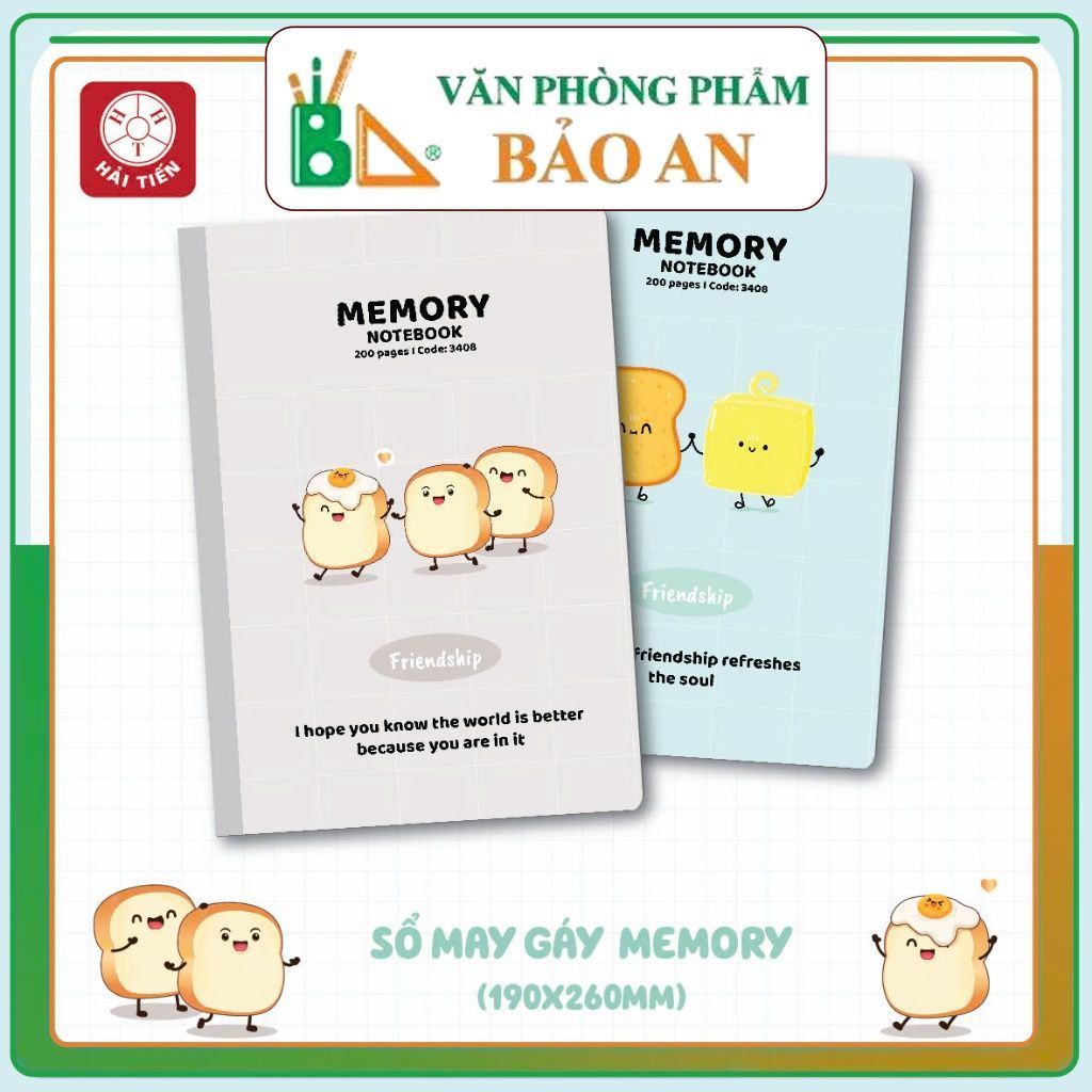 Bảo An - Hải Tiến Sổ may gáy Memory (200, 300 trang) KT B5