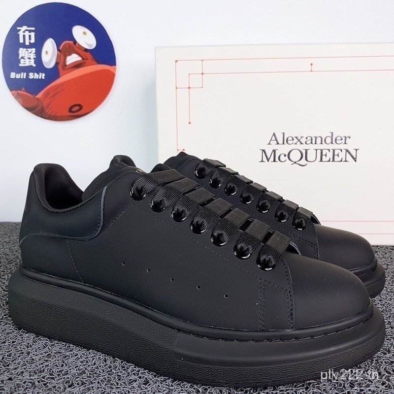 Gokabo Alexander McQueen (Alexander McQueen) 45mm Đen Cao Cấp Da Nam Full Da Lộn Dày Đen Kích Thước 