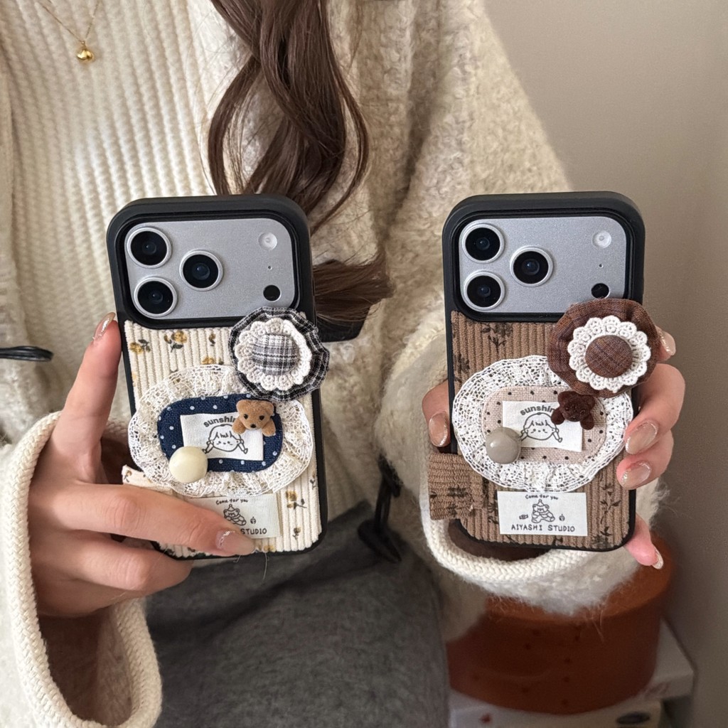 G.O.A.T Gối Thắt Lưng Cô Gái Gấu Mũ Hoa Vỏ Tương Thích Cho iPhone 17 Pro Max iPhone 17 16 15 13 14 P