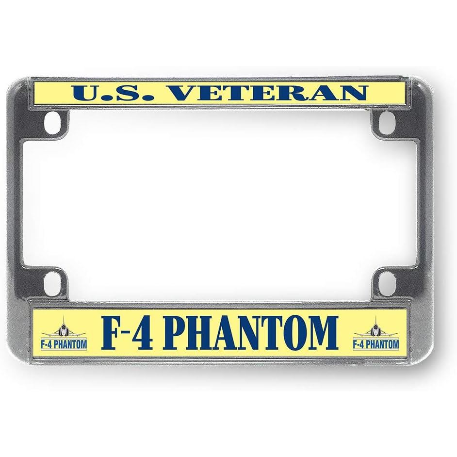 Ký Điểm Đến Kim Loại Biển Số Xe Đạp Khung Hoa Kỳ Giá đỡ thẻ xe máy F4 Phantom kỳ cựu Chrome 4 lỗ Một