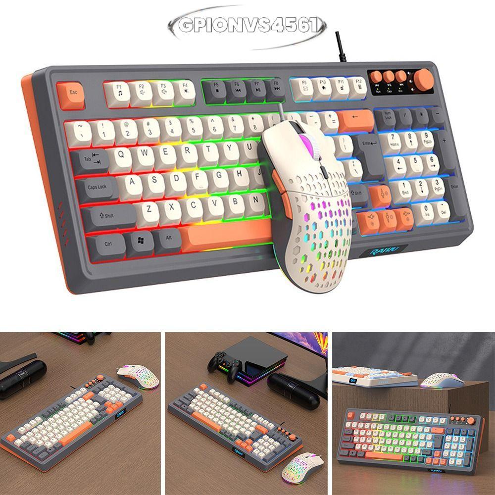 Bộ Chuột Bàn Phím GPIONVS4561, 98 Phím Bố Trí Chiếu Sáng RAIKU T98 Bàn Phím, Đèn Nền Dạ Quang Kết Nố