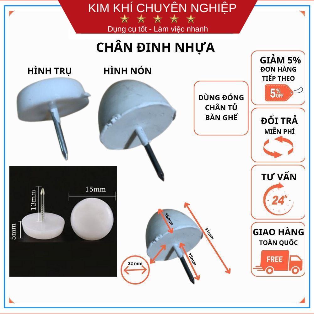 Chân đinh nhựa đế nhựa đóng tủ chân bàn ghế
