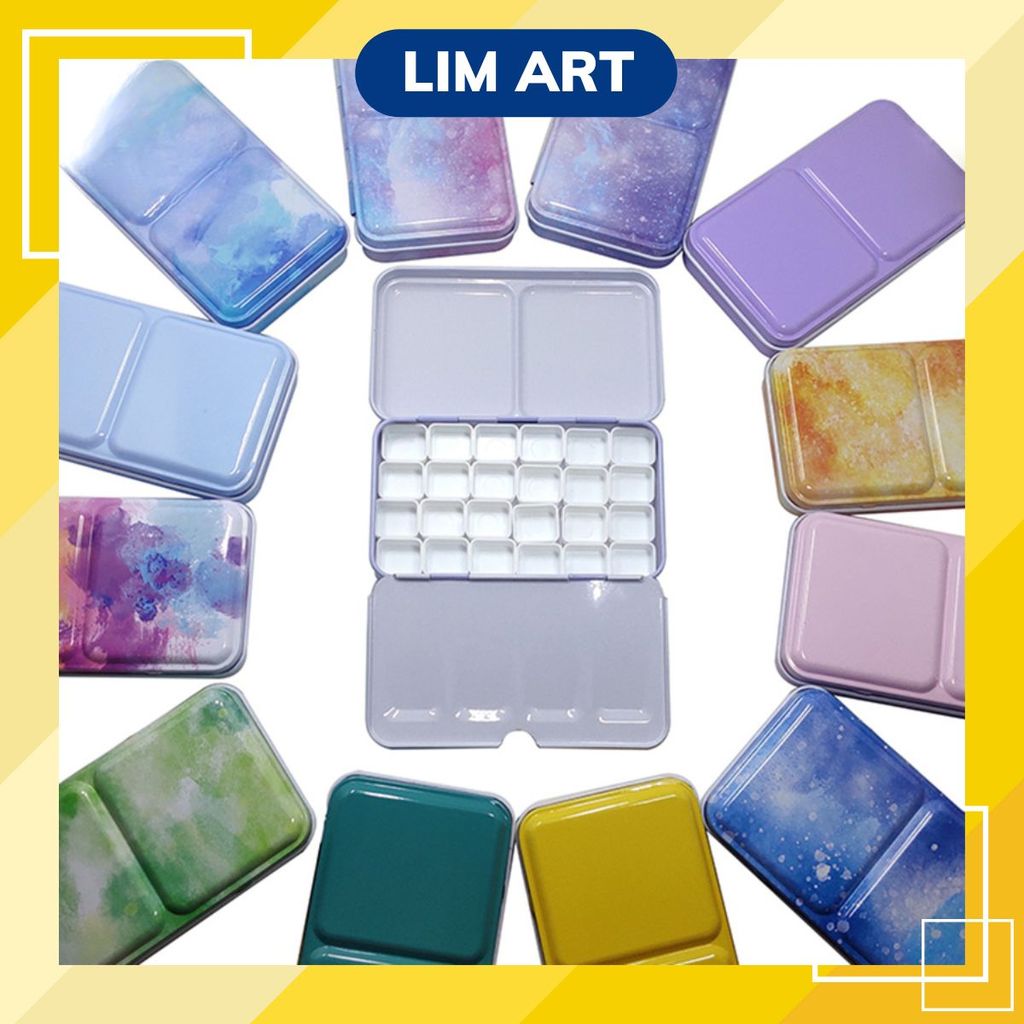 Hộp thiếc rỗng đưng pan chiết màu nước LIM ART