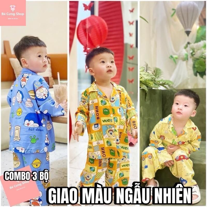  COMBO 3 bộ Quần áo Tole Tay dài Quần dài cho bé trai | bé 5-50kg | Đã trừ hao rộng - Giao màu ngẫu nhiên 