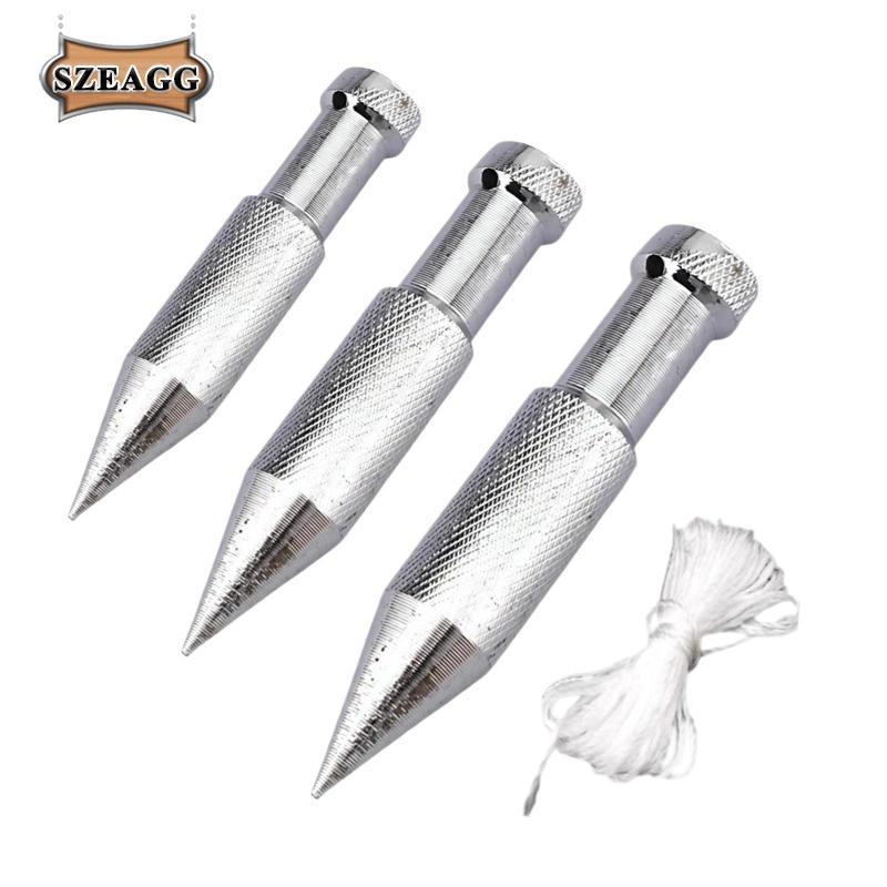 3x Plumb Bob với 5M Dây Thép Carbon Nhiệm vụ nặng Plumb Setter Dụng cụ xây dựng để căn chỉnh tường x