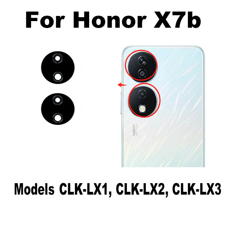 1X Cho Honor X7b Mặt Sau Camera Kính Phía Sau Ống Kính Có Keo Dán Thay Thế CLK-LX1 CLK-LX2 CLK-LX3