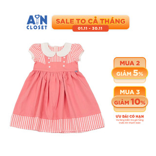 Đầm bé gái họa tiết Sơ Mi Kẻ Hồng Đũi xược - AICDBGTHL8NU - AIN Closet