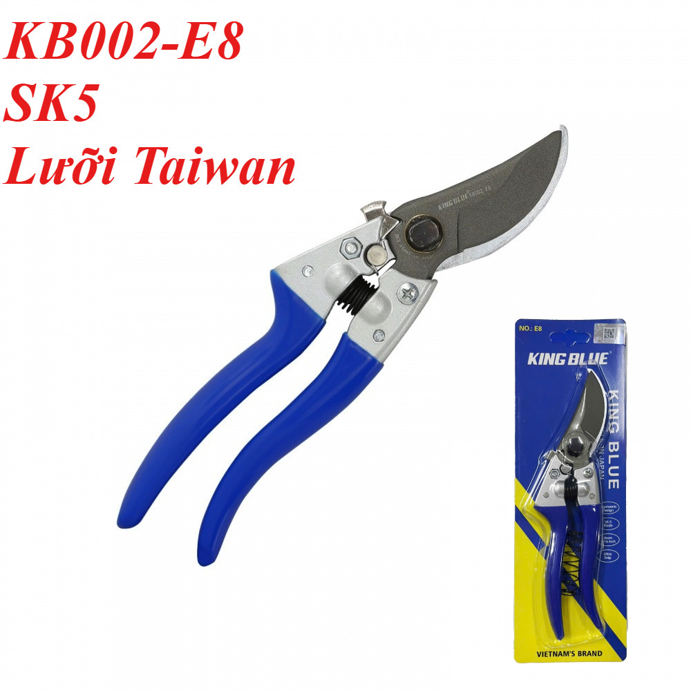Kéo cắt cành KingBlue KB002-E8, kéo cắt cành cao cấp thép SK5, keo cắt cành cây chuyên dụng, kéo làm vườn