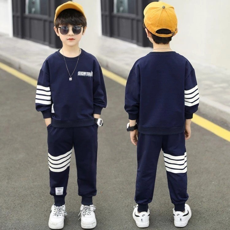 Set bộ quần áo thu đông dành cho bé trai 14-45kg mẫu SNOW TRUTH. Chất liệu nỉ ấm áp. D5