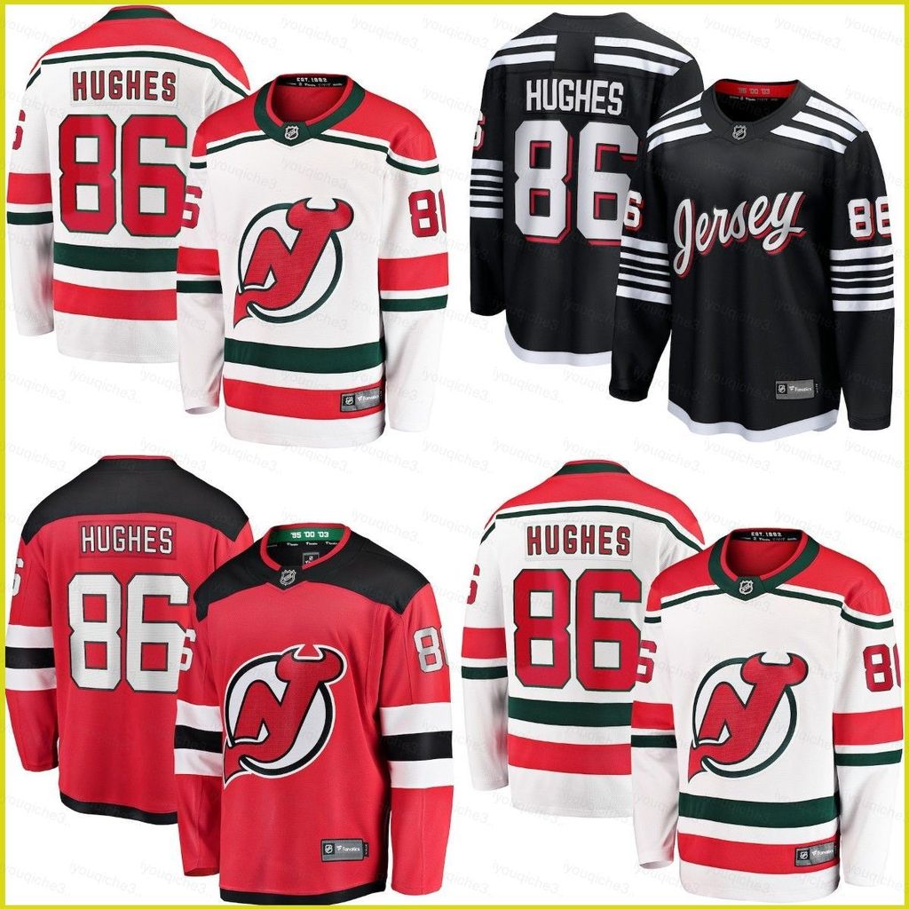 SY3 Jersey NHL Jack Hughes New Jersey Devils, Áo Phông Dài Tay Cho Người Hâm Mô, Kích Thước Plus
