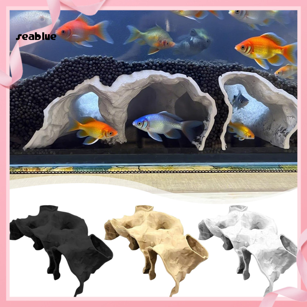 [SE] Góc nhìn Hang hồ cá Cichlid Nơi ẩn náu cho tôm Động hầm ẩn náu cá in 3d tự nhiên để trang trí b