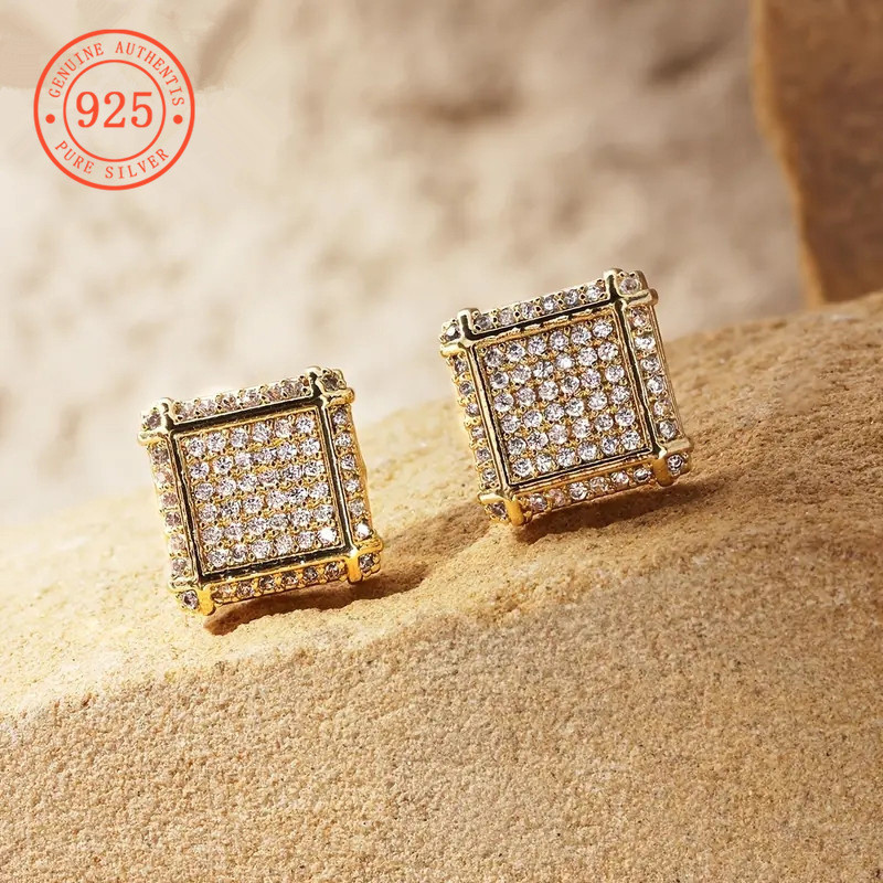 Bông tai vuông hình học thanh lịch CSX605