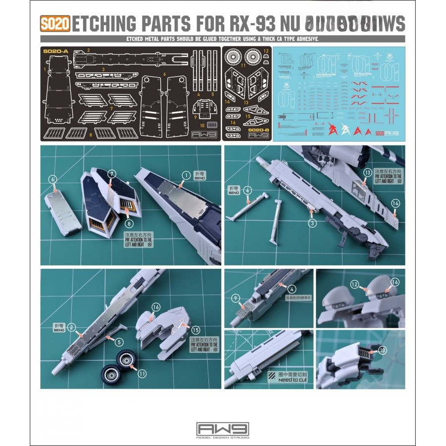 MAD S20 RG 1 / 144 RX-93 NU HWS Khắc các bộ phận không có mẫu