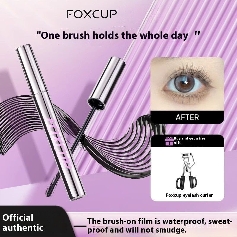 Foxcup Mascara Lâu trôi, uốn cong không nhòe dễ dàng, hình nền chống thấm nước trang điểm không nhòe