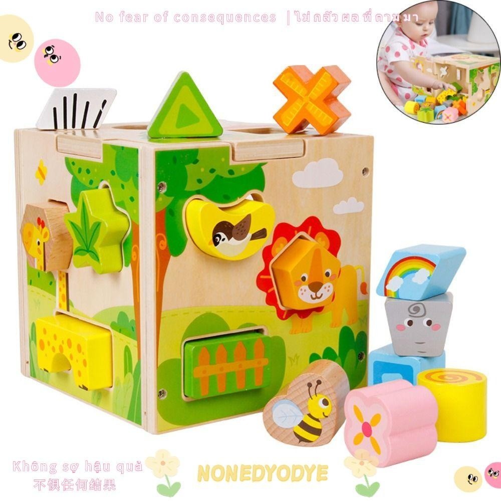 Nonedye Shape Sorting Toy Classic Wooden Learning Blocks Wooden Activity Blocks High Quality Pattern