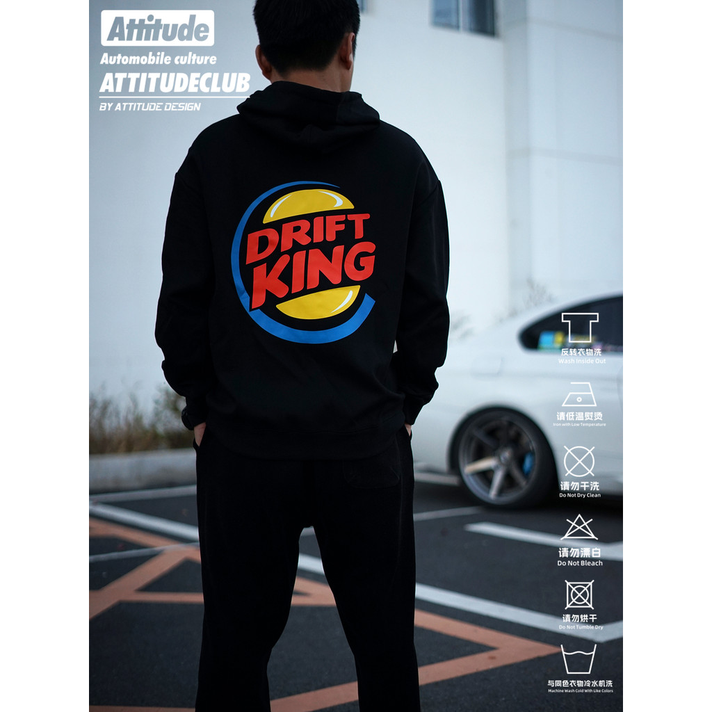 Áo hoodie nam in hình retro Burger King theo phong cách JDM