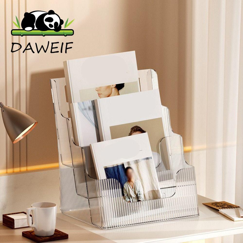 DAWEIF Pamphlet Flyer Organizer, Giá đỡ màn hình tài liệu chống trượt 3 tầng, Giá đựng tạp chí bằng 