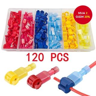  Hộp 60   120 Kẹp Nối Dây Điện Đầu Cuối Dạng Chữ T Cách Nhiệt Nhanh Chóng Không Lột 