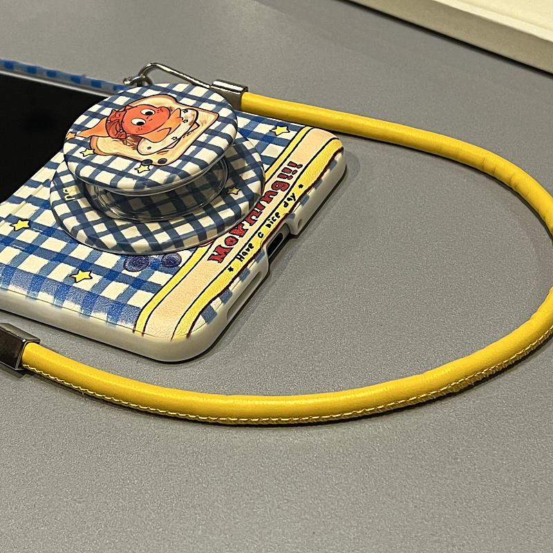 Phim hoạt hình Blue Checker Stars People Vỏ điện thoại từ tính Thích hợp cho Samsung Galaxy Z Flip 7