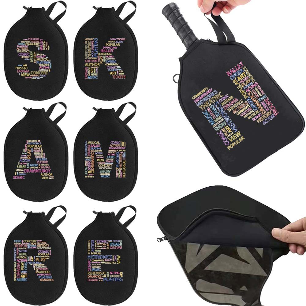 Túi đựng vợt Pickleball có khóa kéo ngăn đựng lưới một lớp bảo vệ vợt dòng chữ series