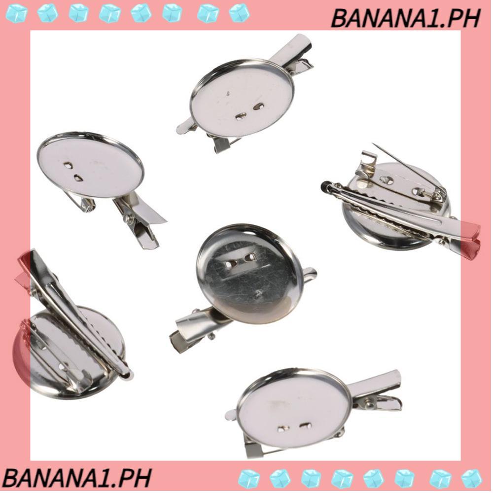 BANANA Bạc Thổ Cẩm, Bạc 30mm Trống Khay Tròn, Kim Loại Bền Pin Nữ Kim Loại Trang Sức Pin Cho Thẻ Tên