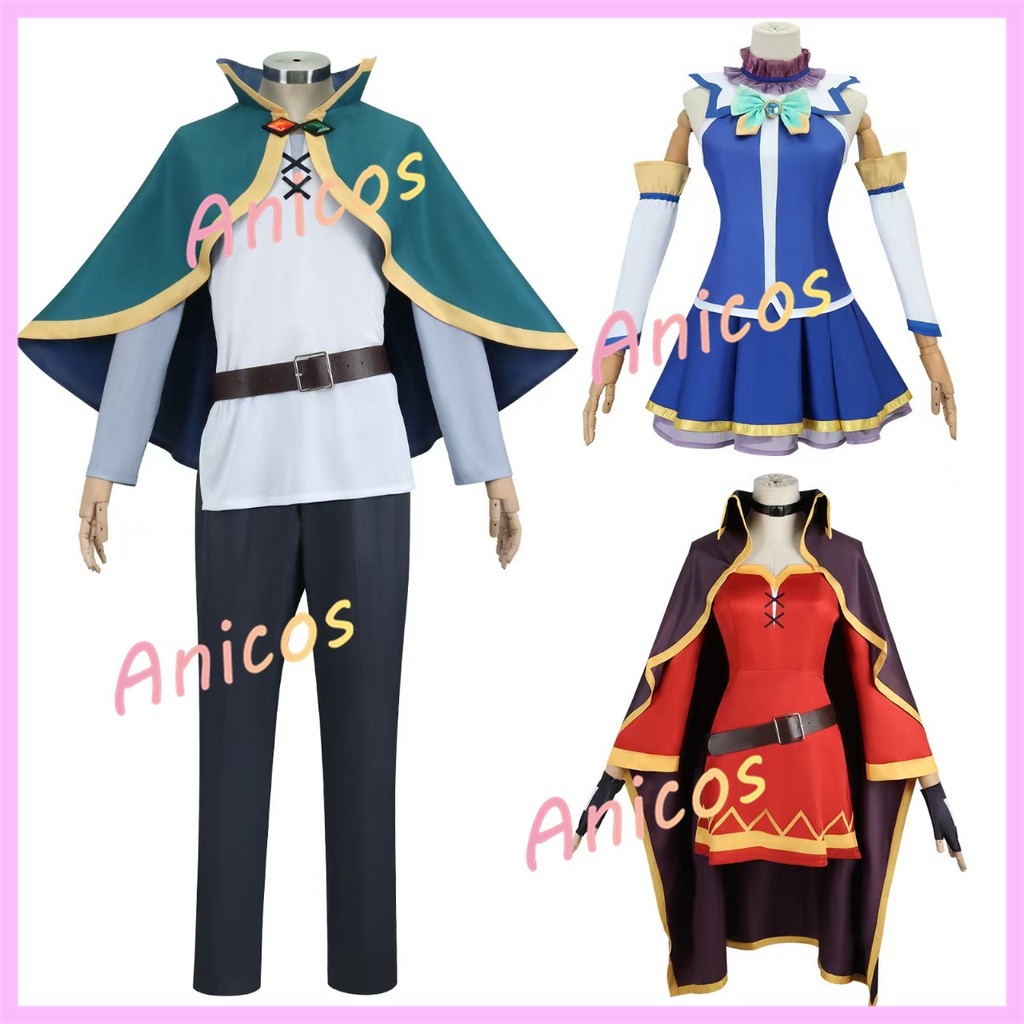 Bộ Trang Phục Hóa Trang ANICOS KonoSuba gồm nhân vật Aqua, Megumin, Kazuma - Perfect cho Các Sự Kiện
