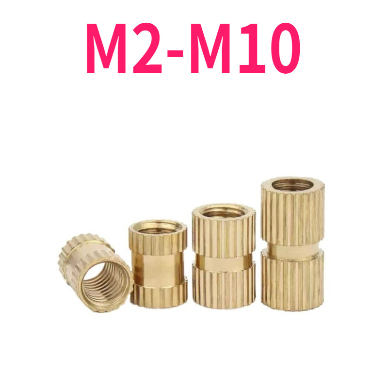 Đai ốc đồng đúc phun Double Pass Đồng chèn có khía Chèn hoa đồng Mẹ, Đồng nhúng M2-M10 [999-MB]