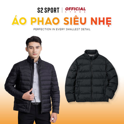 Áo phao nam S2 SPORT chần bông khóa kéo Ultra Air + siêu nhẹ siêu ấm cản gió giữ ấm tốt - AP02