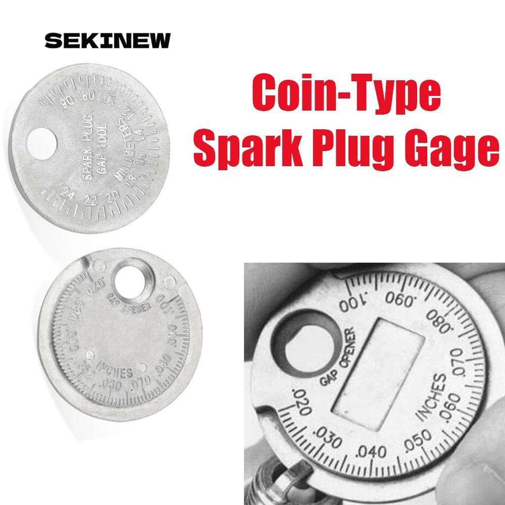 SEKINEW Spark Plug Gap Gauge Tool, Hợp kim nhôm Bạc Gage Gap Feeler, Công cụ đo khoảng cách 0,6-2,4m