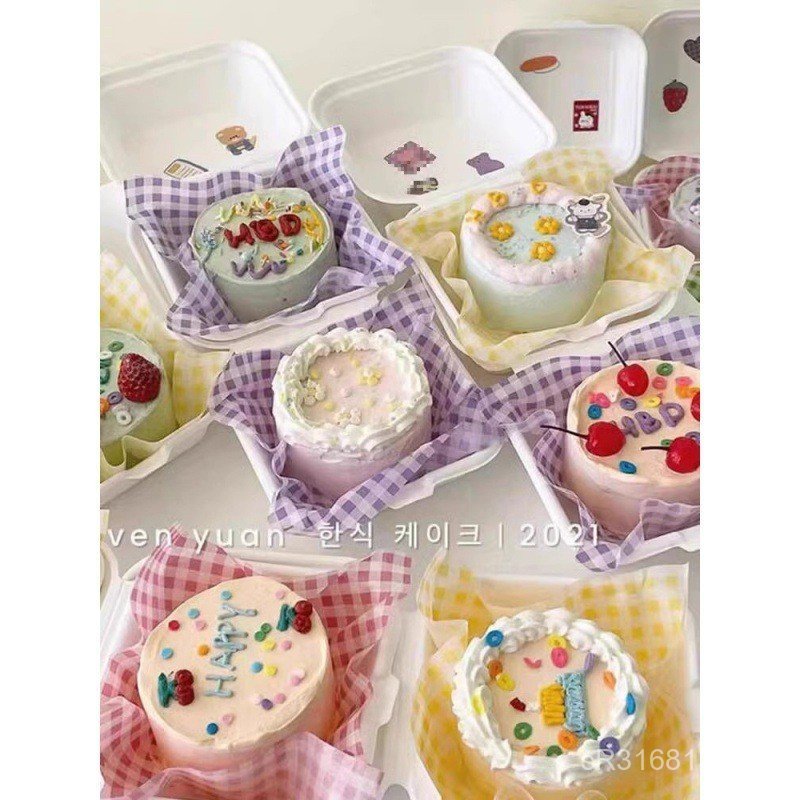 Món Tráng Miệng Bento Trái Cây Giấy Phong Cách Hàn Quốc Giấy Chống Dầu Dã Ngoại Nướng Bánh Bento Hộp