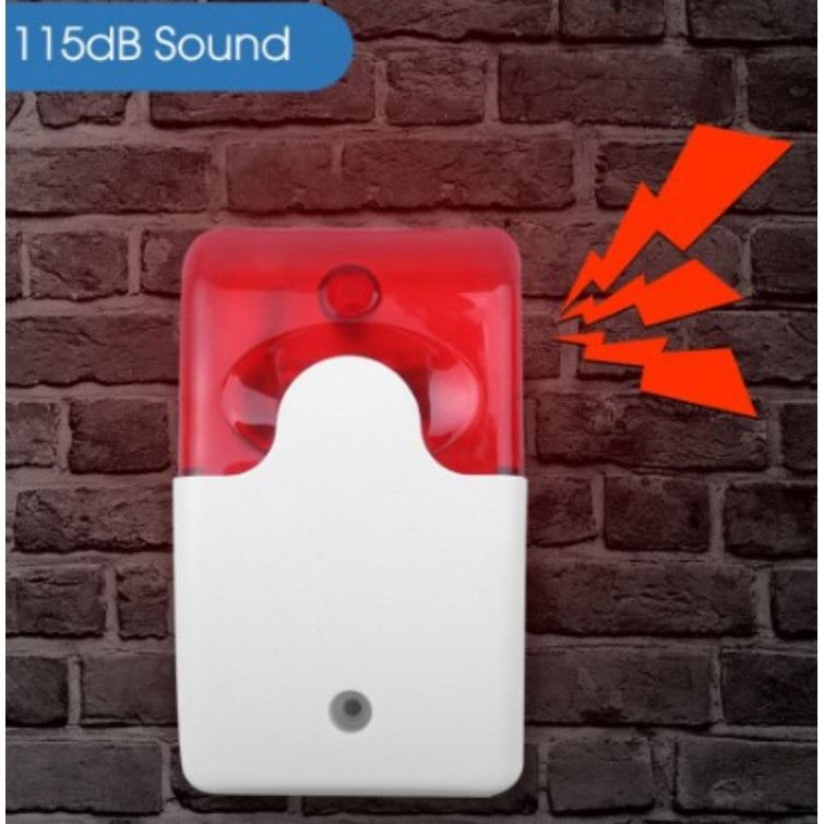 Gantch Bền 12V Báo động âm thanh có dây Nhấp nháy Đèn nhấp nháy Còi báo động an ninh gia đình với đè