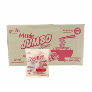  Thùng Mì lẩu Koreno Jumbo - 80 Gói thùng Vị Kim Chi - Vị Bò Cay   Bách Hóa Online 68   